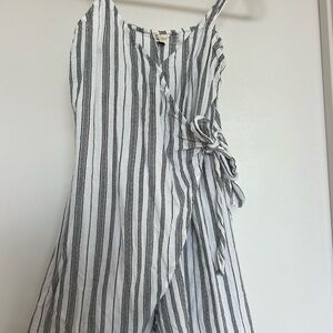 Roxy Black and White Striped Romper